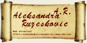 Aleksandra Ružesković vizit kartica